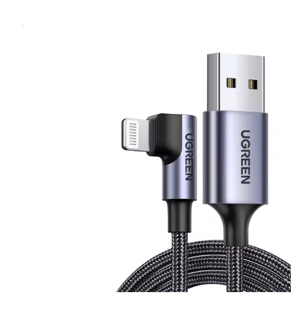 90-Degree USB-A to Lightning Charging Data Cable