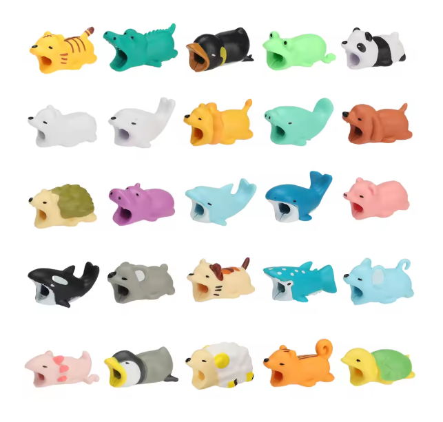 25-Piece Cute Animal Cable Charger Protector Bite