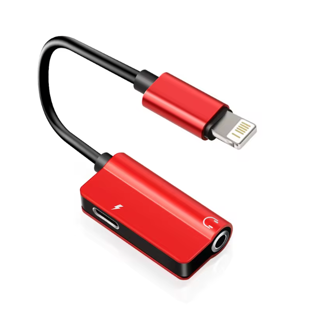 2-in-1 Dual Lightning to 3.5mm Audio Adapter Jack Charging Converter