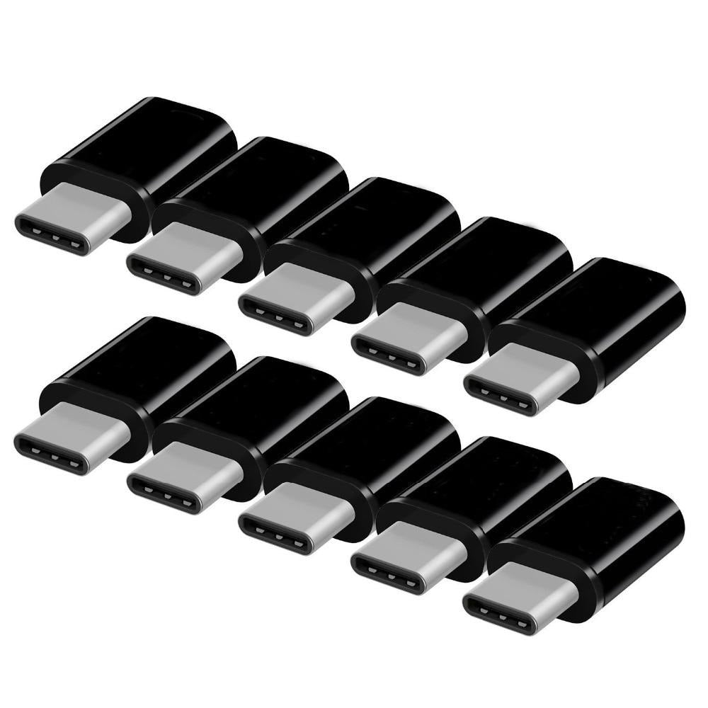 10-Piece Type-C Adapter Male to Micro USB Female USB-C