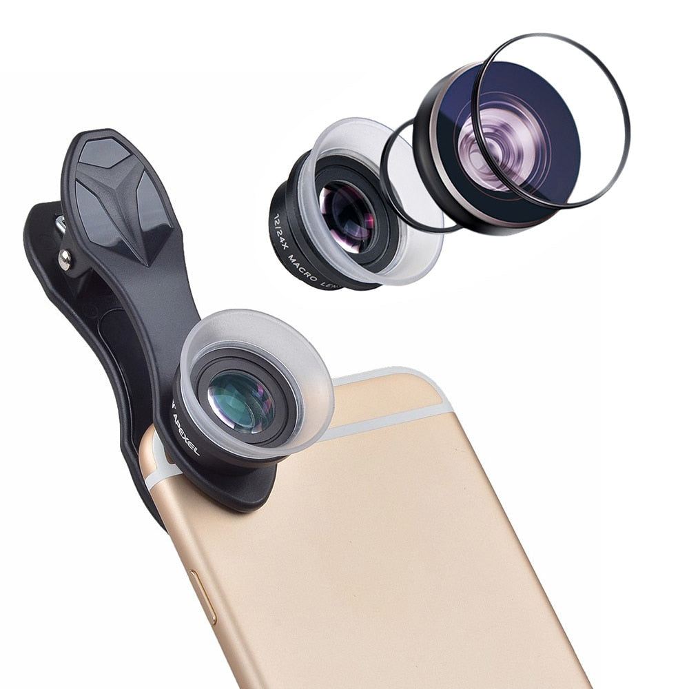 Mobile Phone Lens Super Macro 12X 24X Camera Lens for iPhone x 7 8 PLUS Xiaomi Samsung