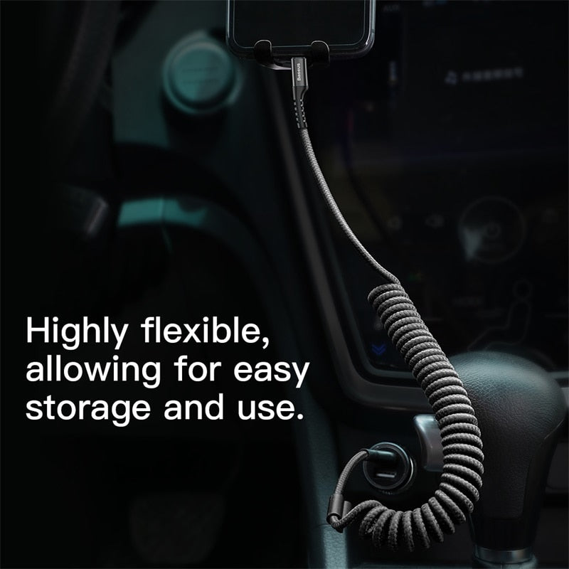 Spring USB Cable for iPhone Charger Quick Charging Data