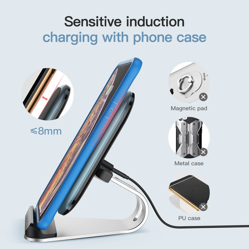 Qi Wireless Charger 10W for iPhone Samsung Xiaomi Fast Wireless Charging Dock