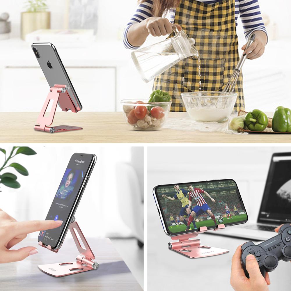 Universal Foldable Aluminum Mobile Phone Tablet Holder Stand