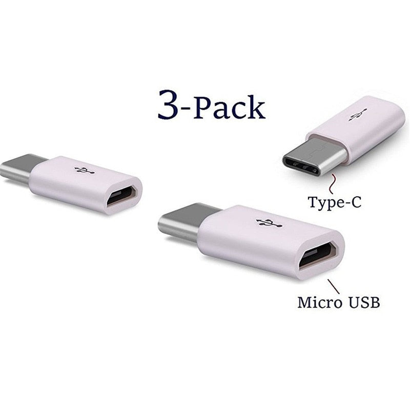 Mini 3-Piece Micro USB To typeC Adapter For Samsung S8 S9 Xiaomi Huawei Phone Charger Usbc Micro To C