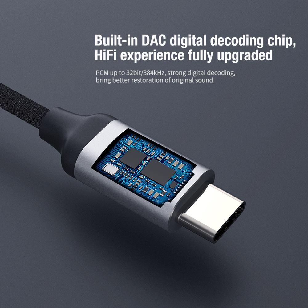 Type-C to 3.5mm Headphone Jack Adapter USB-C to Aux Audio