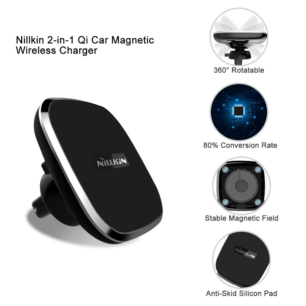 Nillkin Magnetic Car Wireless Charger Holder for iPhone 11 Xs Max Xr X for Galaxy S10 S9 Plus for