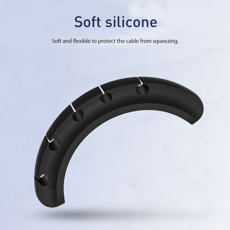 Overfly Cable Organizer Silicone USB Cable Winder Flexible Cable Management Clips Cable Holder For