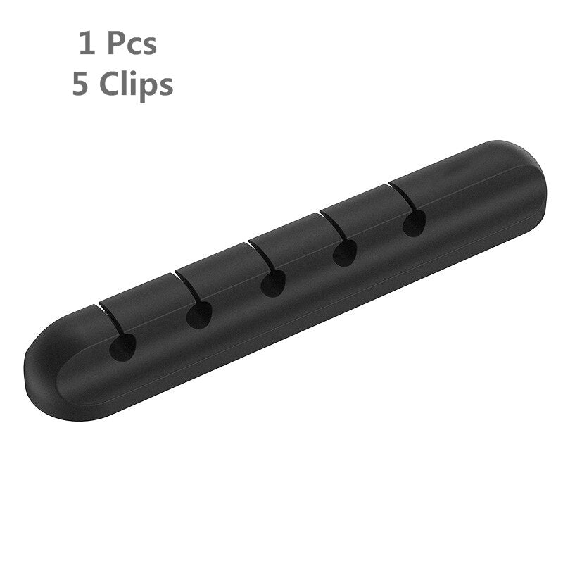 Overfly Cable Organizer Silicone USB Cable Winder Flexible Cable Management Clips Cable Holder For