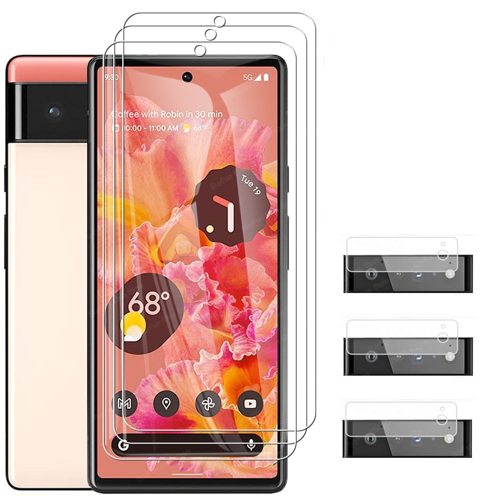 6-in-1 Tempered Glass Screen Protector for Google Pixel 6