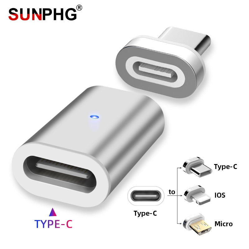 SUNPHG Magnetic Adapter USB Type C to Micro USB Type-C Converter for iPhone Xiaomi Huawei Samsung