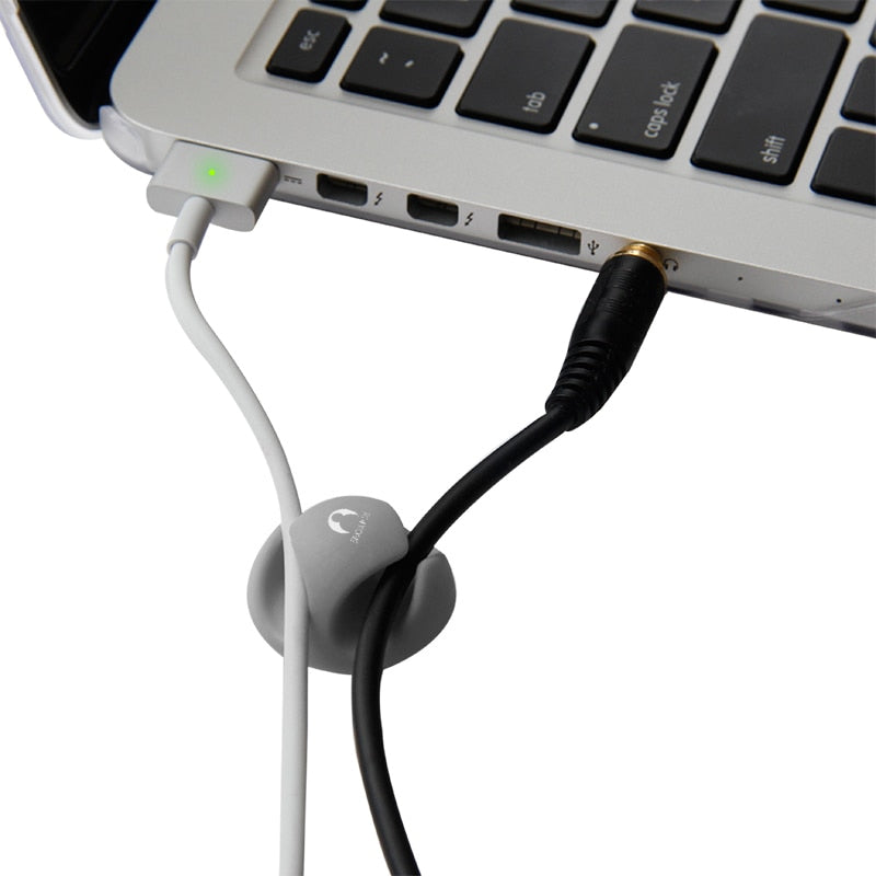 Snowkids Cable Organizer Holder Clip Fixture Winder Ties Premium Silicon Strong Adhensive Forces