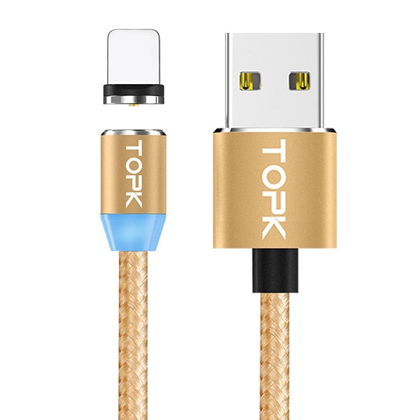 Nylon Braided LED USB Magnetic Cable Micro Type-C