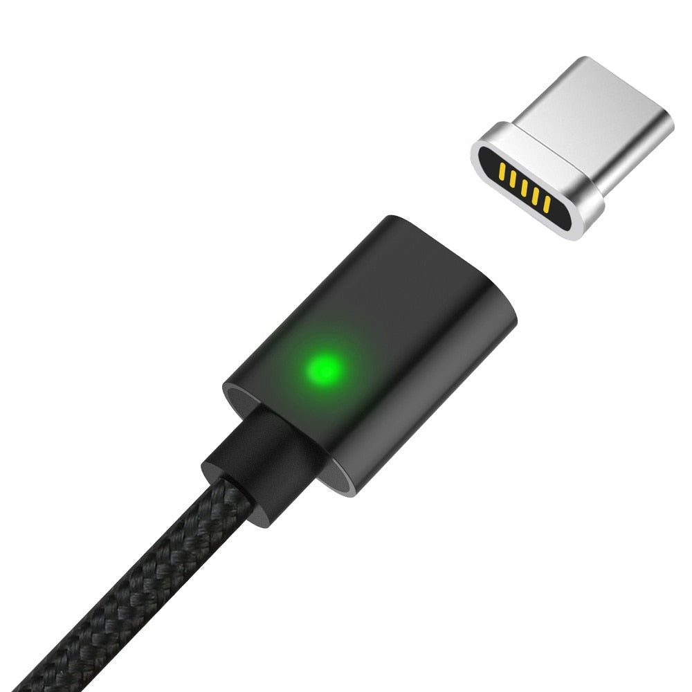 Magnetic Cable LED Indicator USB Type-C Micro USB Adapter Nylon Braided