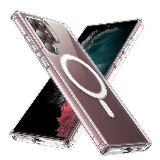 Clear MagSafe Phone Case for Samsung Galaxy S22/S23/S24 Plus Ultra