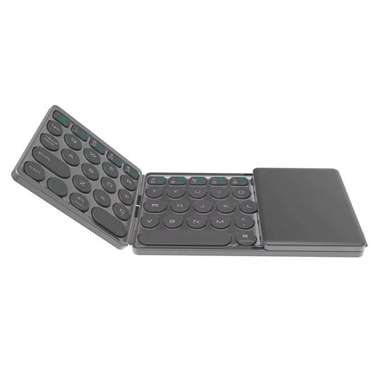 Tri-Folding Bluetooth 5.1 Keyboard with Touchpad Foldable Mini Wireless Keyboard Rechargable Keyboard For Tablet Android Windows