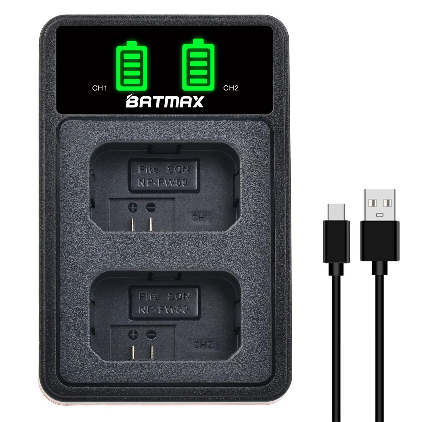 2000mAh NP-FW50 NP FW50 Dual LED USB Battery Charger for SONY