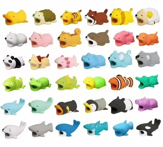 10-Piece Cute Animal USB Charger Phone Cable Organizer Bite Protector