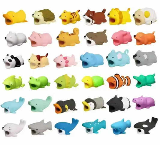 10-Piece Cute Animal USB Charger Phone Cable Organizer Bite Protector