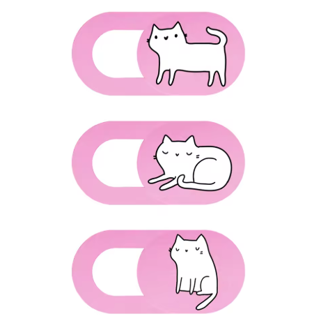 3-Piece Pink Cat Webcam Cover