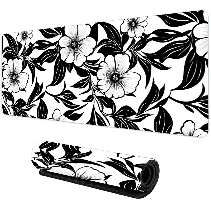 Large Botanical Green Floral Plant Mouse Pad