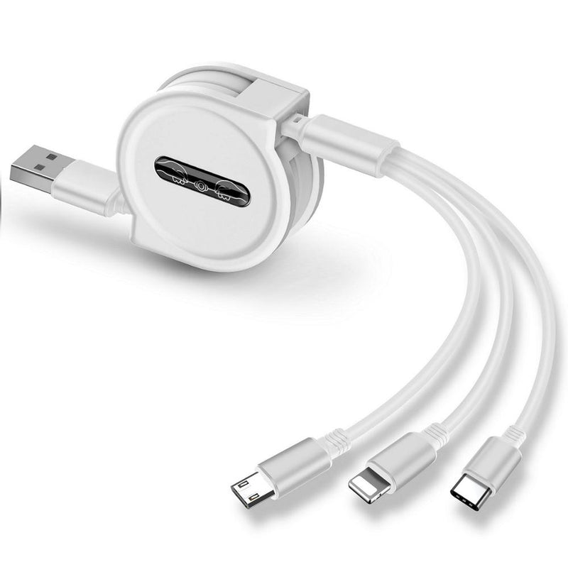 3-in-1 Retractable USB Type-C Charging Cable