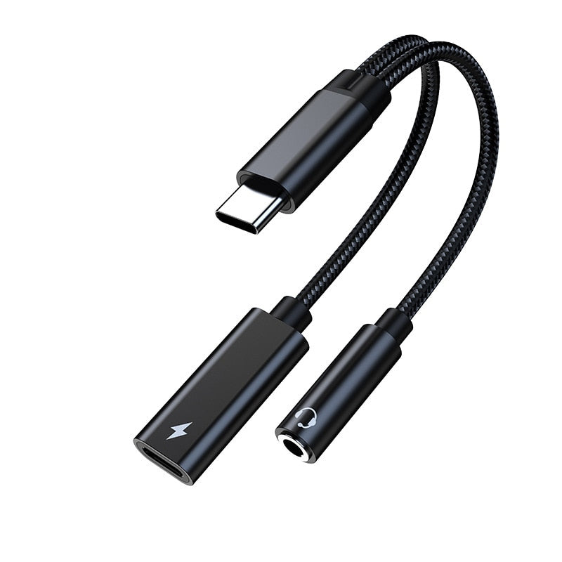 USB-C to 3.5mm Headphone Charging Adapter Splitter