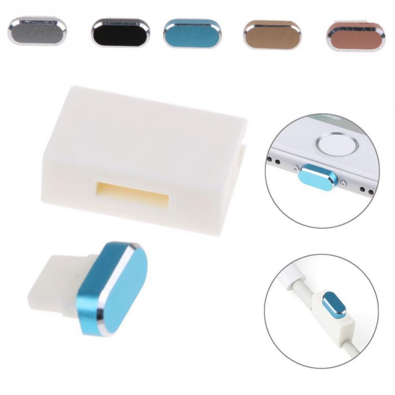 Metal Skin PC Charger Port Anti-Dust Plug Cap Stopper Cover for iPhone