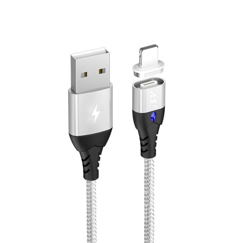 1M LED Magnetic Cable Lightning Micro USB Type-C Phone Cable