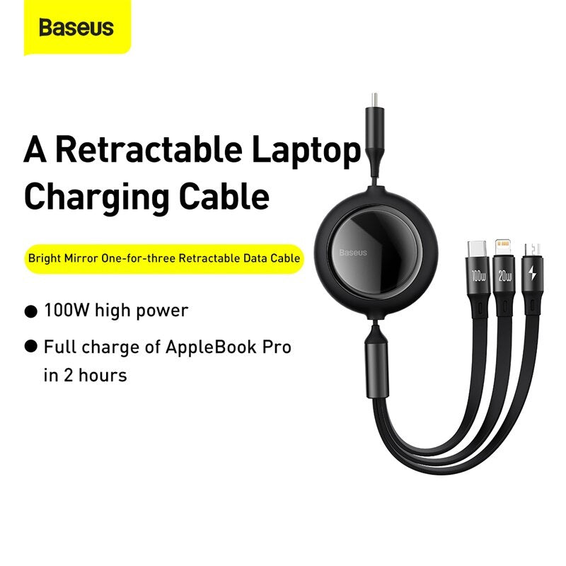 Retractable Type-C 100W USB-C Cable