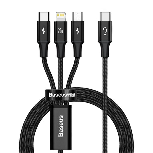 20W PD 3 in 1 USB Type-C Cable for iPhone 12 11 Xs Max Charger Cable for MacBook iPad Pro