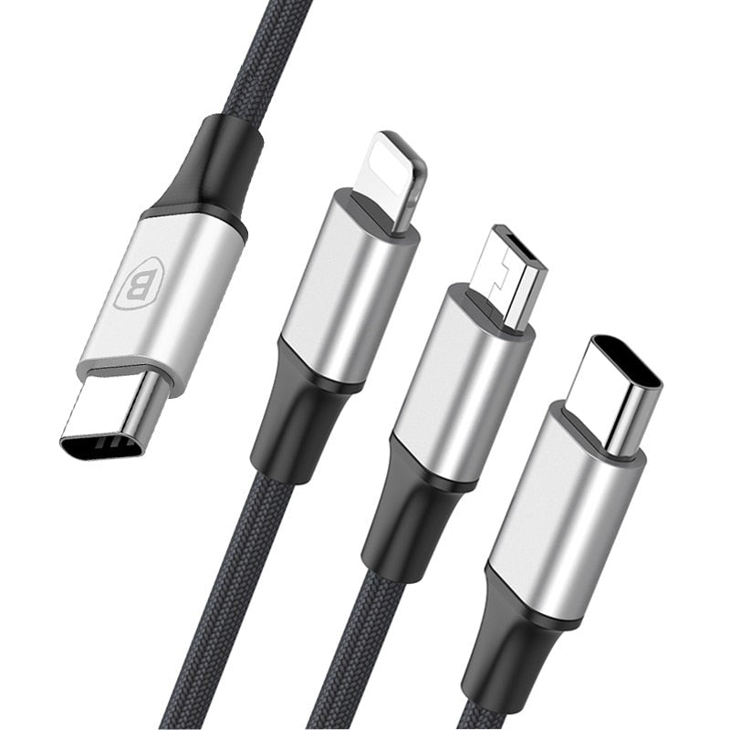 3-in-1 USB Cable for Lightning Micro Type-C