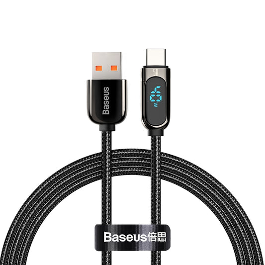5A USB-C Cable for Xiaomi Red Mi Note 9 Fast Charger Digital Voltage LED Display