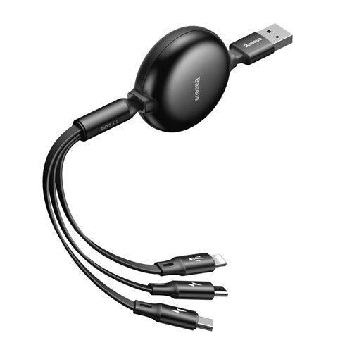 Adjustable 3-in-1 Cable With Micro USB Type-C Connector