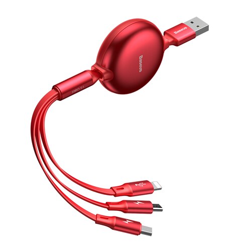 Adjustable 3-in-1 Cable With Micro USB Type-C Connector