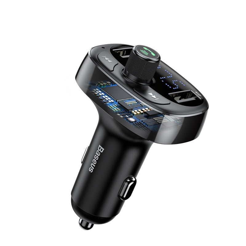 Baseus Car Charger FM Transmitter Aux Modulator Bluetooth Handsfree Car Audio MP3 Player 3.4A Fast