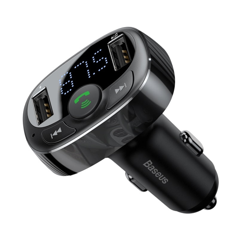 Dual USB Car Charger with FM Transmitter Bluetooth Handsfree FM Modulator Phone Charger in