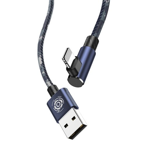 Military Camouflage Green 90 Degree USB Cable For iPhone 5 6 6s 7 8 Fast Charging Cable For iPad USB Charger Cable Data