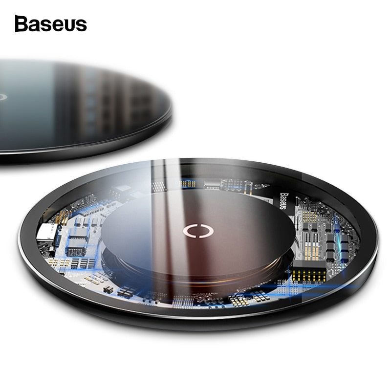Qi Wireless Charger For iPhone Xs Max X Glass Panel Wirless Charging Pad For Samsung S9 S8