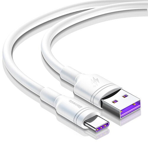White TPE Type USB-C Cable Huawei Mate 20 Pro 5A Super-Fast Charging 2A Fast-Charging Samsung Galaxy