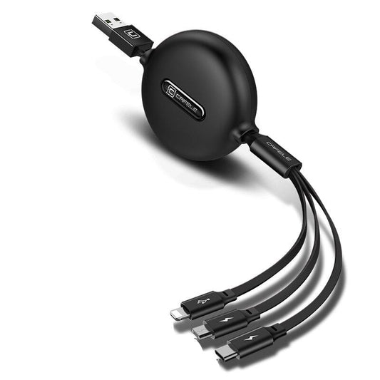 3-in-1 USB Type-C Micro Charger Cable 120cm 3A Fast-Charging