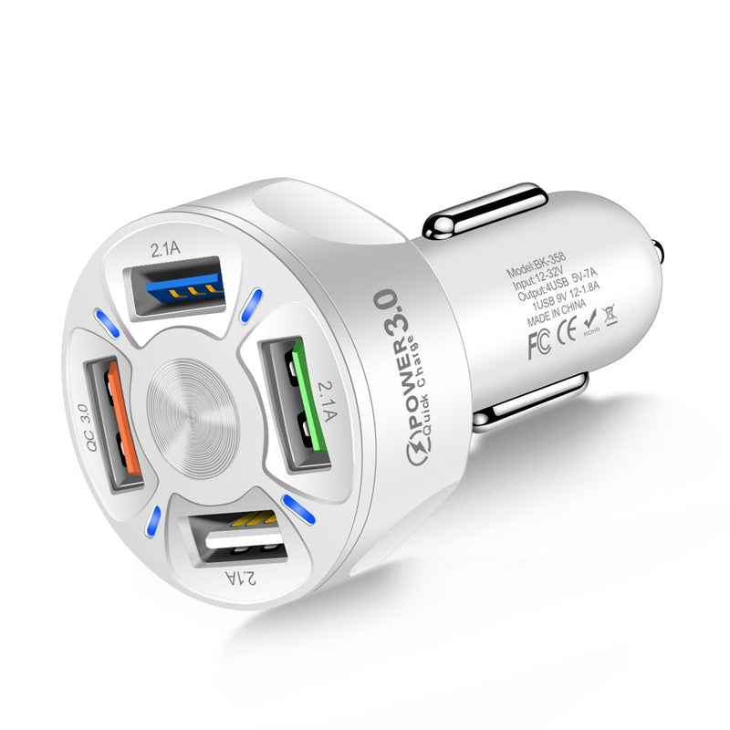 18W Universal 4-Port Car USB Charger