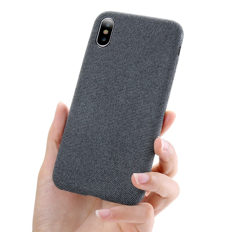 Ultra-Thin Cloth-Texture Case for iPhone 7/8/X/XS Max Soft Silicone TPU