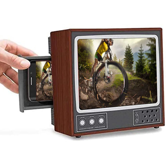 Retro TV Phone Holder Stand Screen Magnifier
