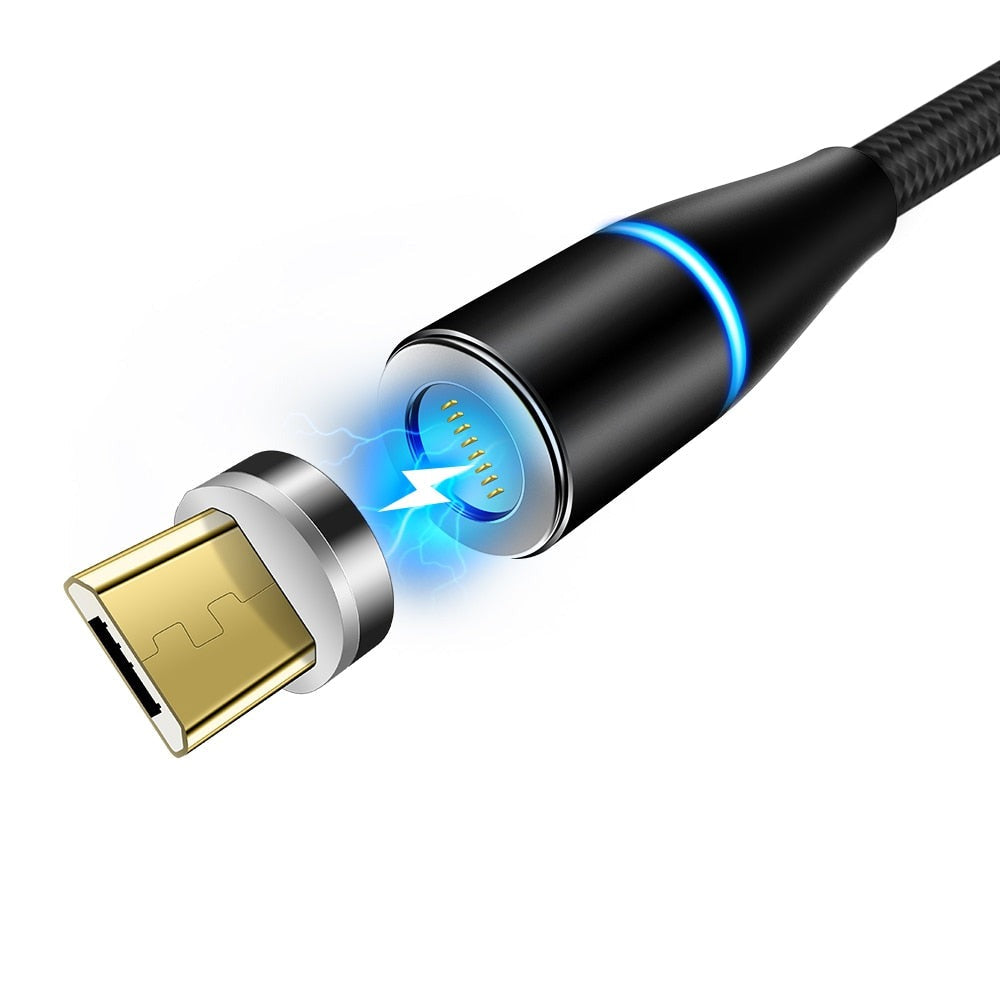 2m Fast 3A Magnetic Cable Quick Charge 3.0 Micro USB Charger Type-C
