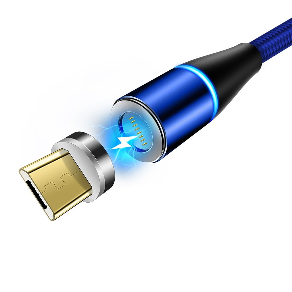 2m Fast 3A Magnetic Cable Quick Charge 3.0 Micro USB Charger Type-C