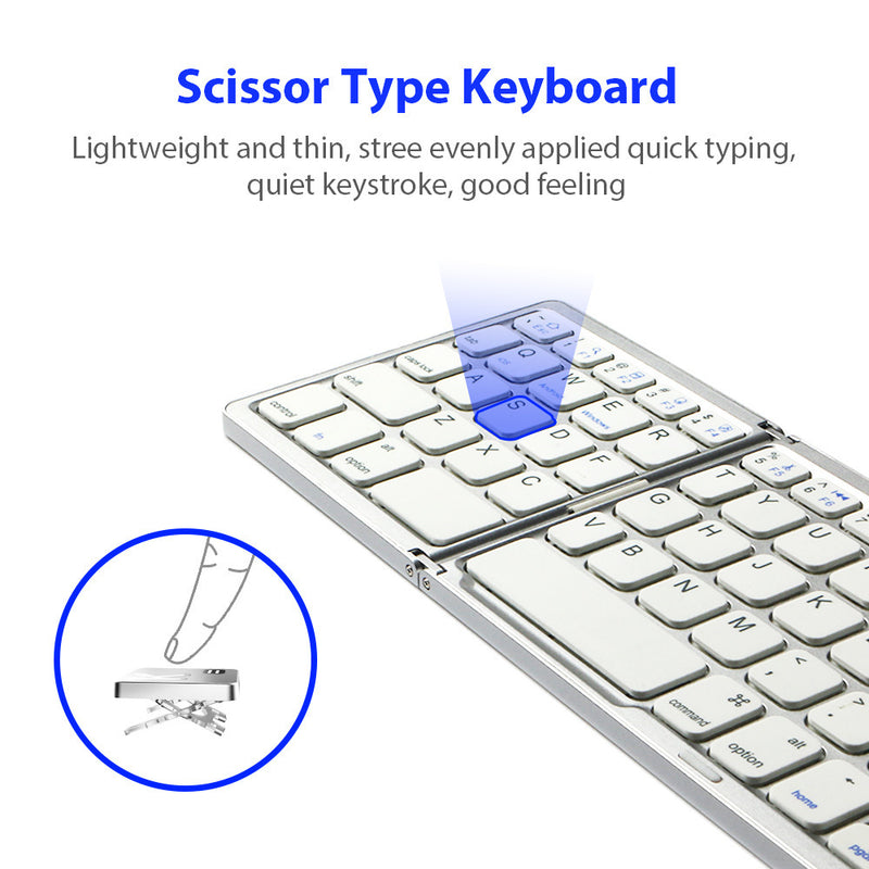 Portable Foldable Rechargerable Wireless Keyboard