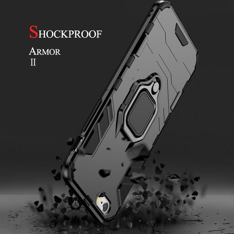 Shockproof Case for iPhone 6/6S/7/8 Plus XS X 5 5S SE XS Max XR Finger Holder
