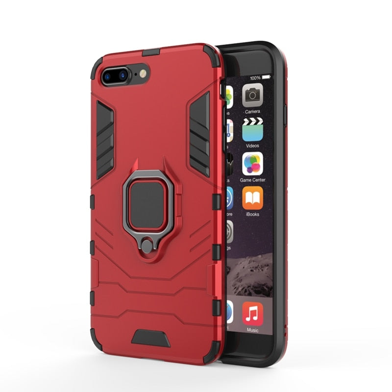 Shockproof Case for iPhone 6/6S/7/8 Plus XS X 5 5S SE XS Max XR Finger Holder
