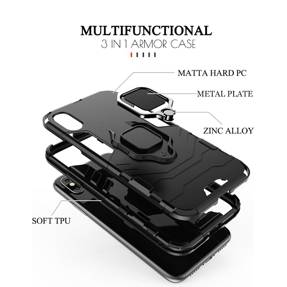 Shockproof Case for iPhone 6/6S/7/8 Plus XS X 5 5S SE XS Max XR Finger Holder